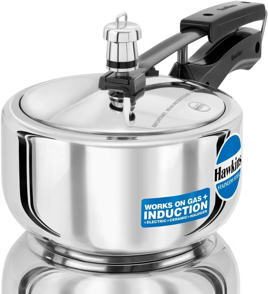 Hawkins Stainless Steel Pressure Cooker 2 Litre Silver  Free Shipping